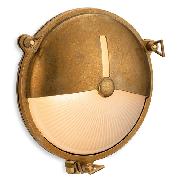 Nautic Solid Brass IP64 Round Eyelid Bulkhead Wall Light