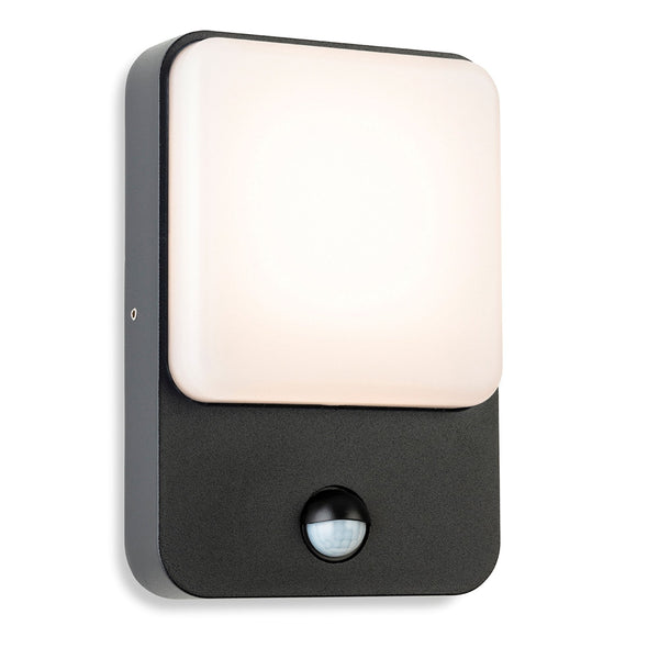 Hero 8w LED IP54 Wall Light with PIR in Graphite