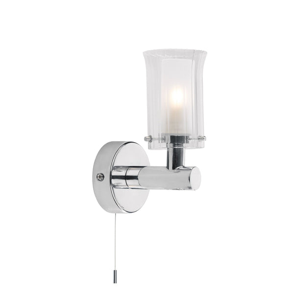 Elba IP44 Switched Bathroom Wall Light In Polished Chrome