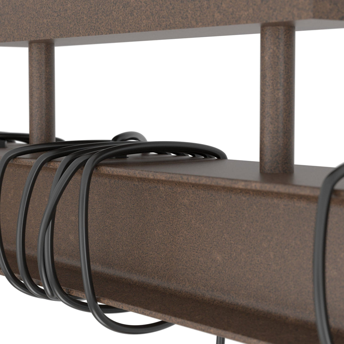 Townshend 4 Industrial Style Three Lamp Semi Flush Ceiling Light in Rust Brown