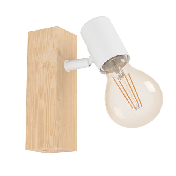 Townshend 3 One Arm Spot Light in White and Pinewood