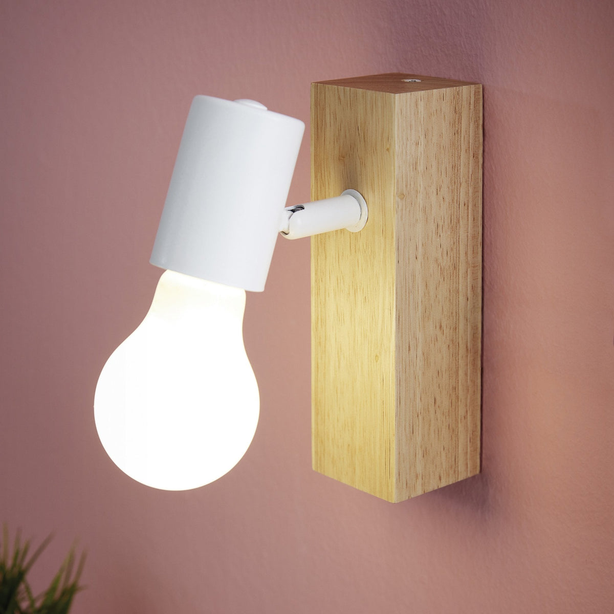 Townshend 3 One Arm Spot Light in White and Pinewood