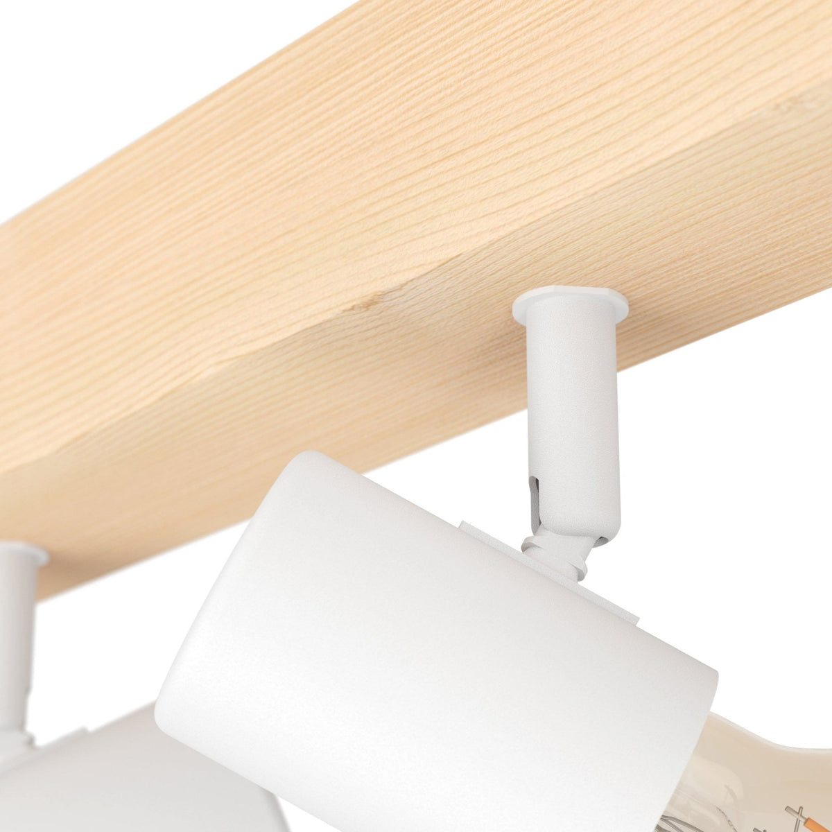 Townshend 3 Four Arm Spot Light in White and Pinewood