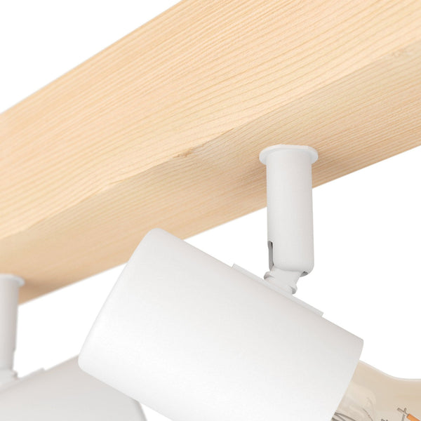 Townshend 3 Four Arm Spot Light in White and Pinewood