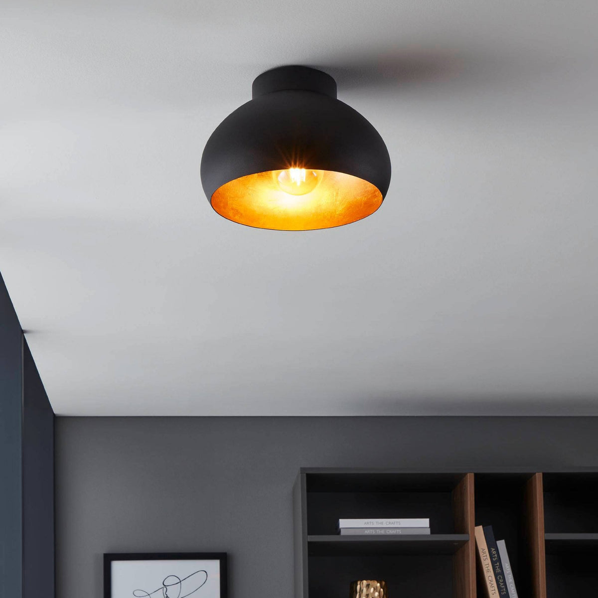 Mogano 280 Ceiling Light in Black and Gold