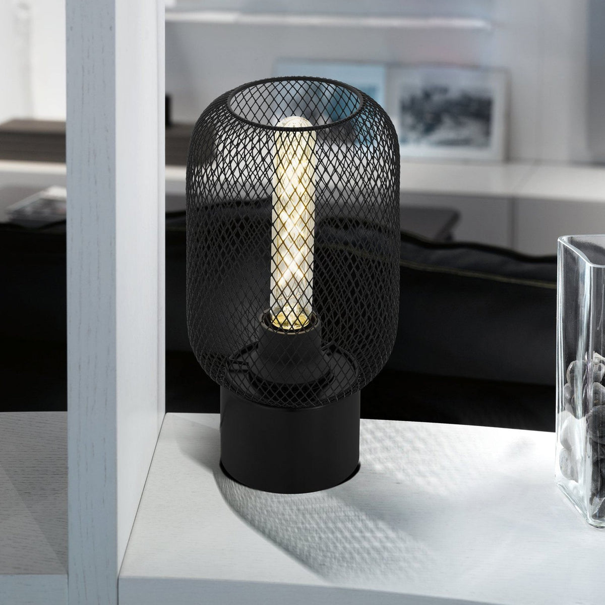 Wrington Mesh Shade Table Lamp in Black