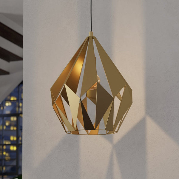 Carlton 385mm Gold Coloured Open Cage Steel Pendant