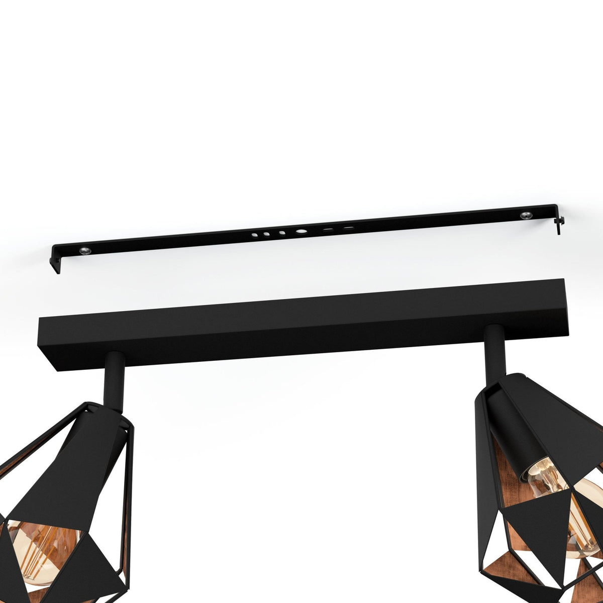 Carlton 7 Twin Geometric Spotlight in Black and Antique Copper