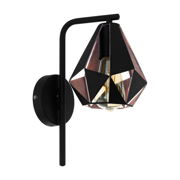Carlton 4 Black and Antique Copper Cage Wall Light