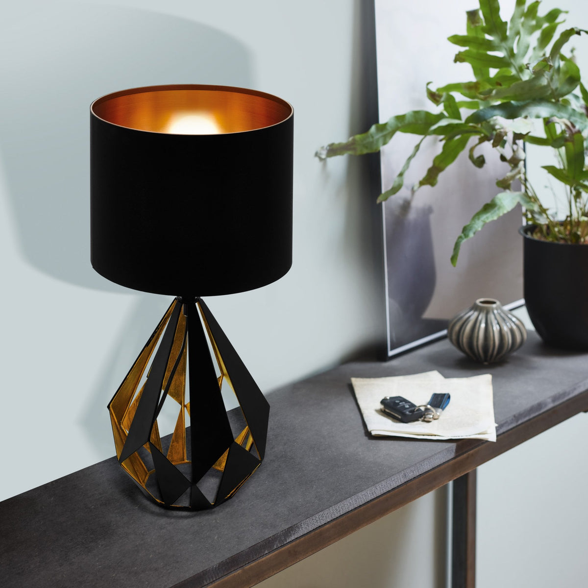 Carlton 5 Black & Copper Table Lamp