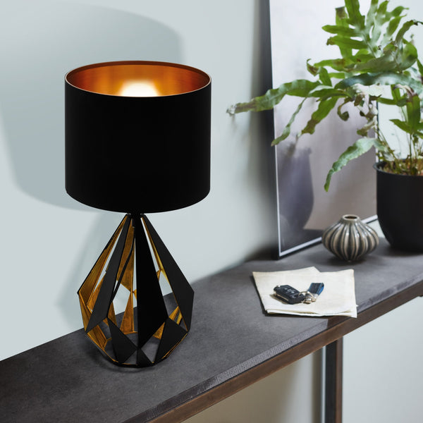 Carlton 5 Black & Copper Table Lamp