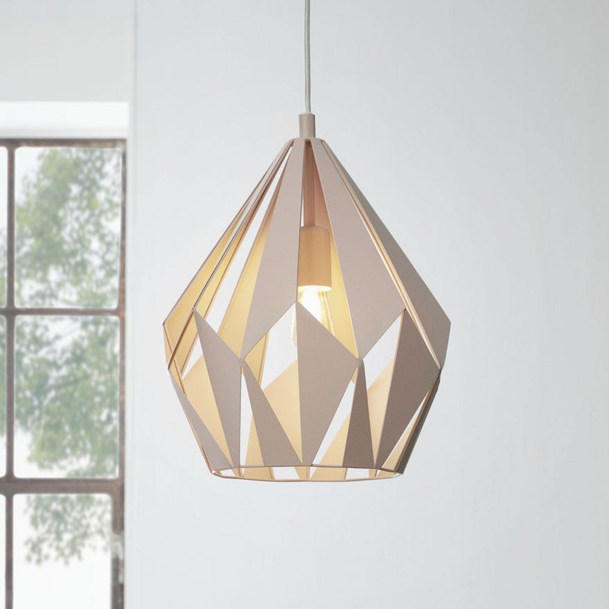 Carlton-P 310mm Pastel Apricot Metal Pendant
