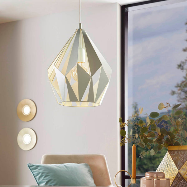 Carlton-P 310mm Pastel Light Green Metal Pendant