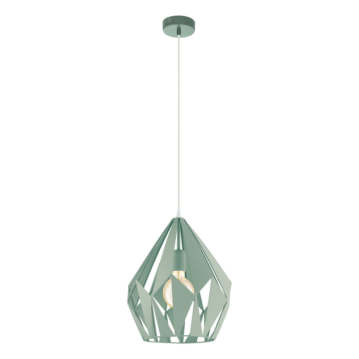 Carlton-P 310mm Pastel Light Green Metal Pendant