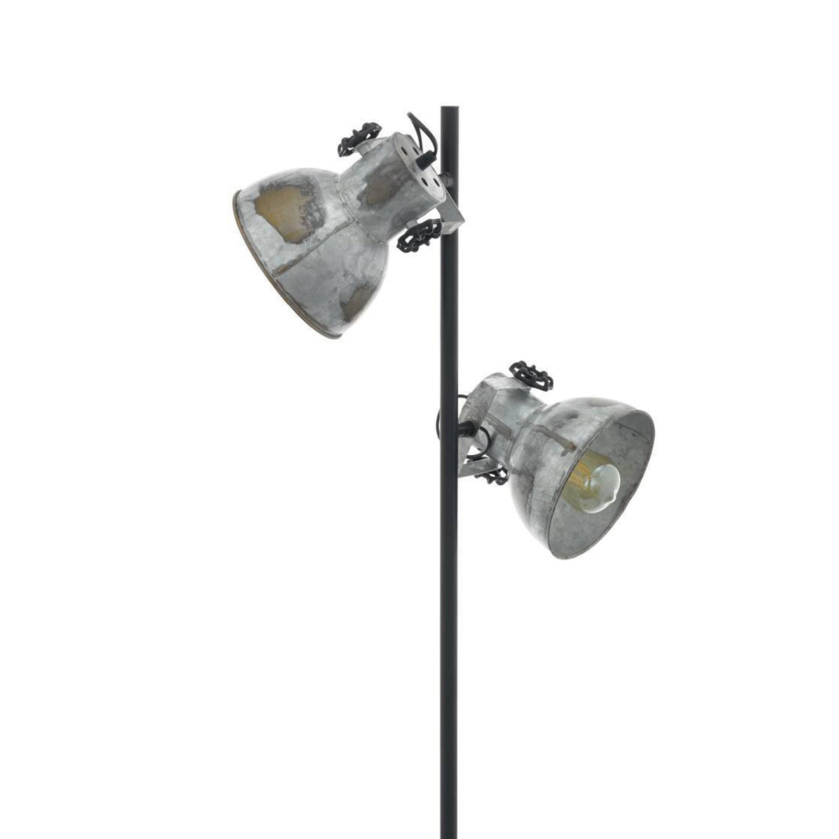 Barnstaple Floor Lamp with a Used Distressed Zinc Look