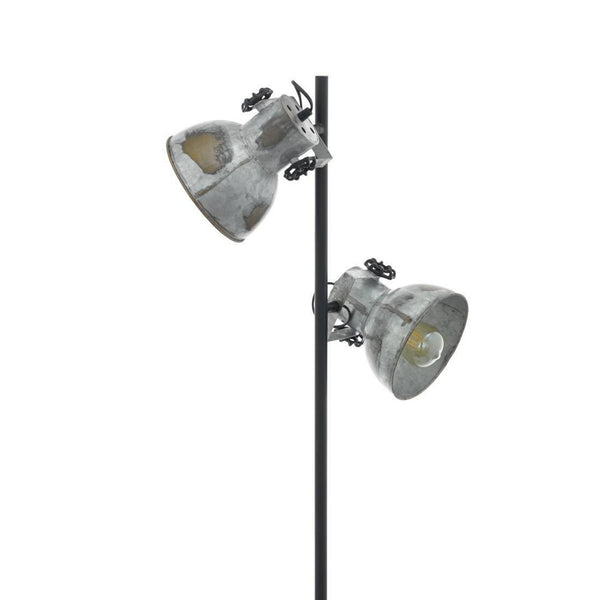 Barnstaple Floor Lamp with a Used Distressed Zinc Look