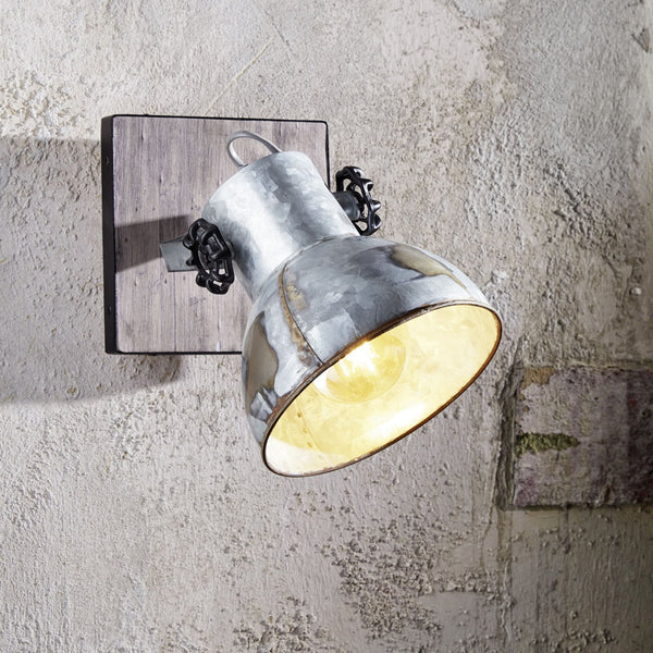 Barnstaple Single Spotlight with a Used Distressed Zinc Look