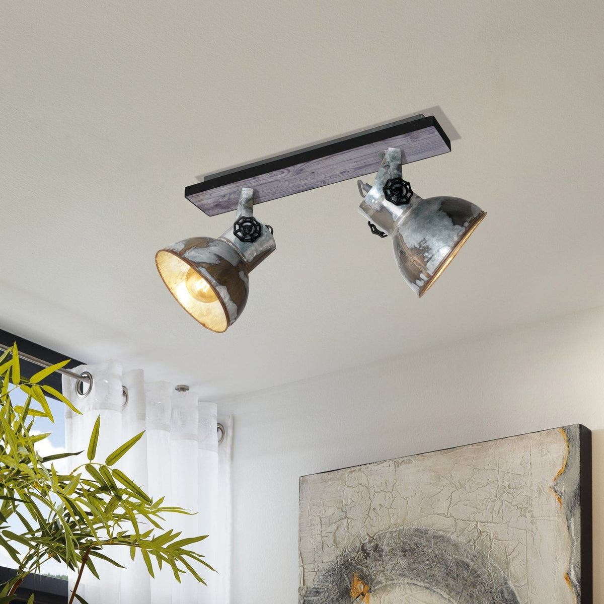 Barnstaple Twin Spotlight with a Used Distressed Zinc Look