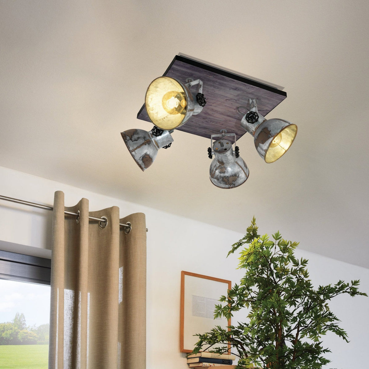 Barnstaple Quad Spotlight with a Used Distressed Zinc Look