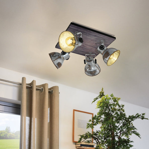 Barnstaple Quad Spotlight with a Used Distressed Zinc Look