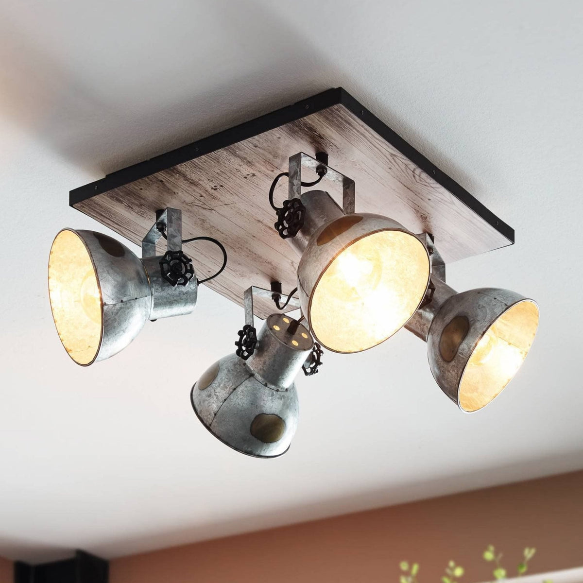 Barnstaple Quad Spotlight with a Used Distressed Zinc Look