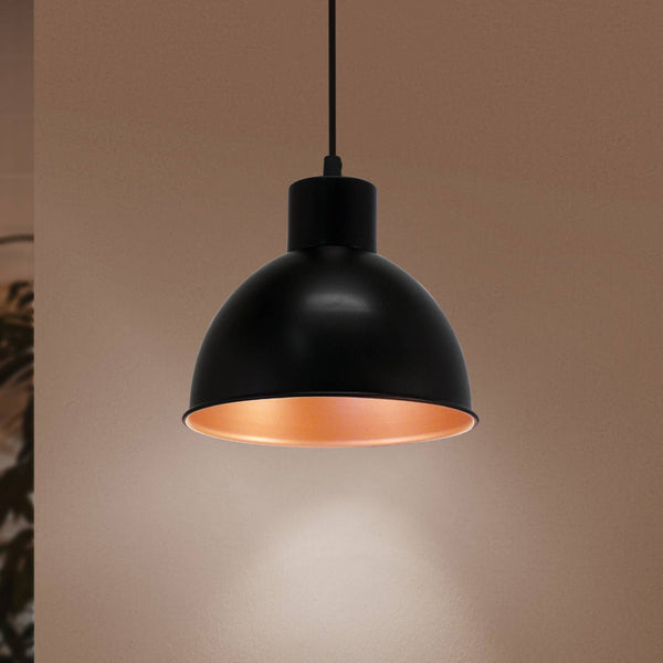 Truro 1 Vintage Black and Copper Pendant Light