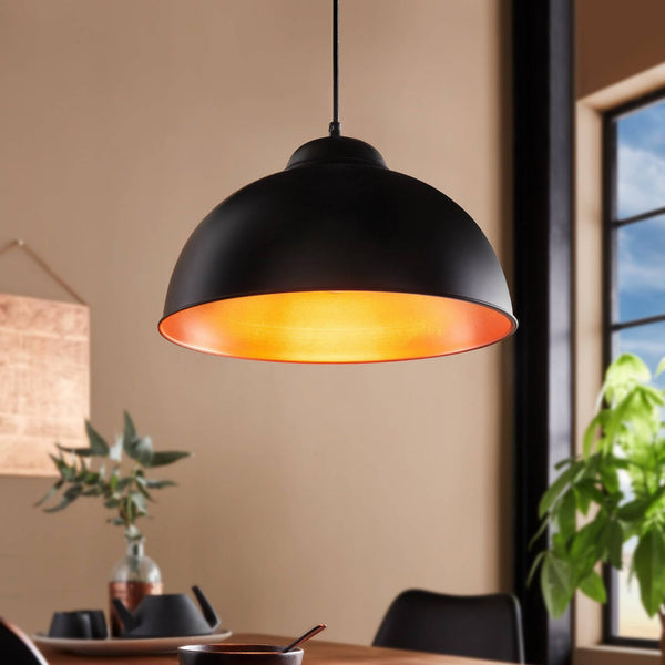 Truro 2 Black and Copper 370 Pendant Light