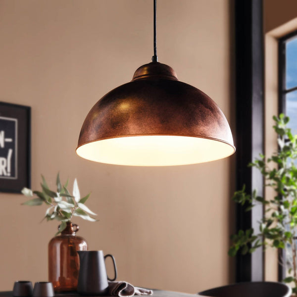 Truro 2 Vintage Copper and White 370 Pendant Light