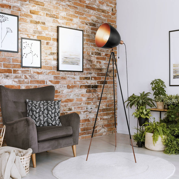 Chester Black and Copper Floor Lamp