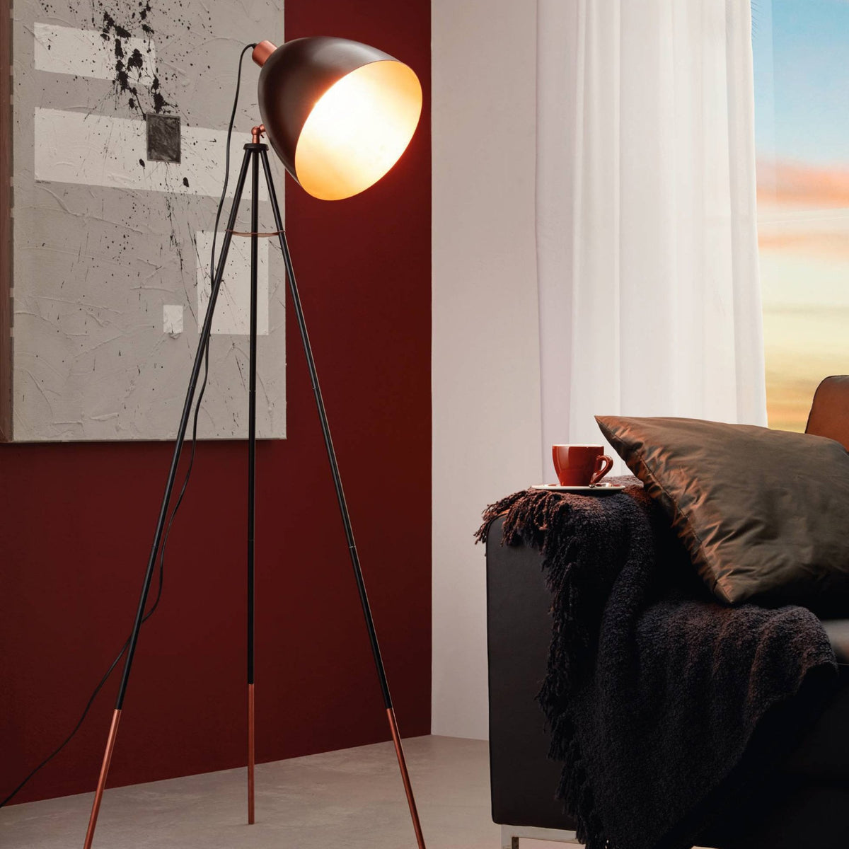 Chester Black and Copper Floor Lamp