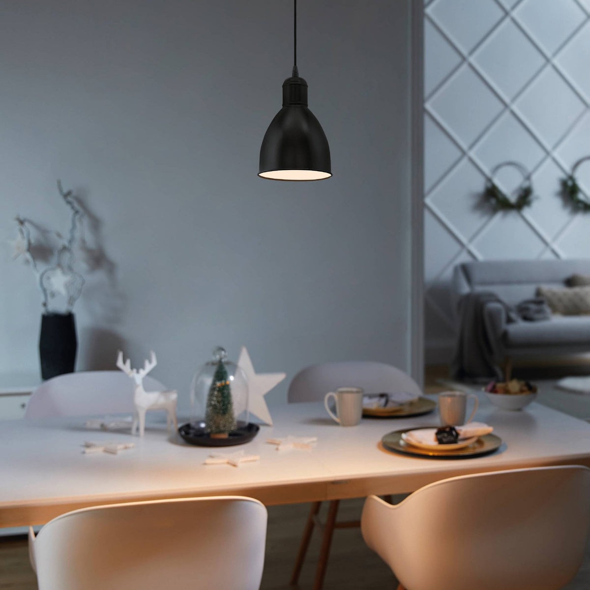 Priddy 150mm Single Pendant Light in Black
