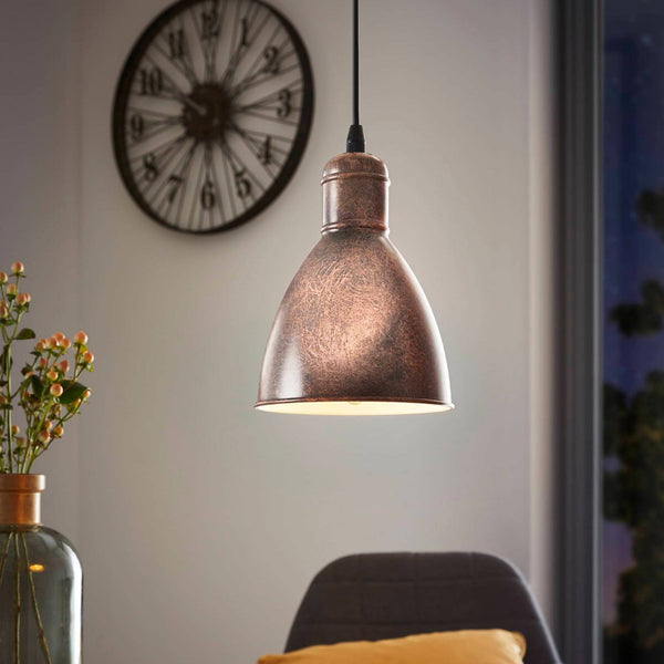 Priddy Single Pendant Light in Antique Copper
