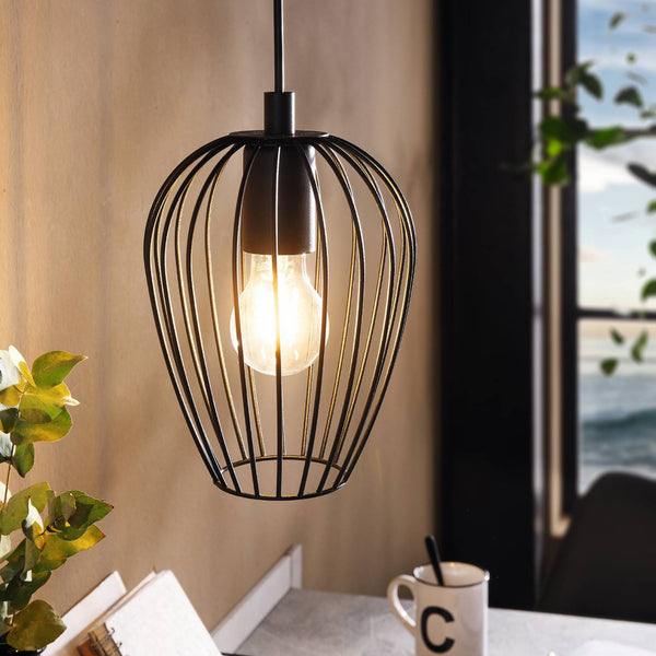 Black Newtown Black Cage Breakfast Bar Pendant
