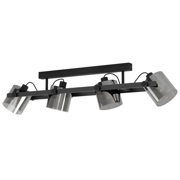 Hornwood 2 Four Lamp Spotlight in Black with Vaporized Glass Shades