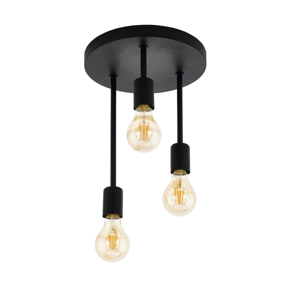 Wilmcote Three Lamp Ceiling Light in Black