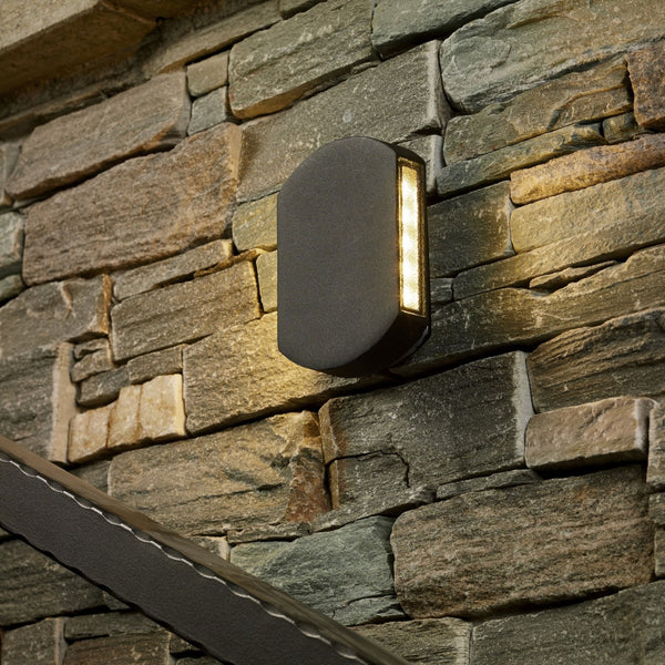 Vulcan Outdoor LED Wall Light in Dark Grey