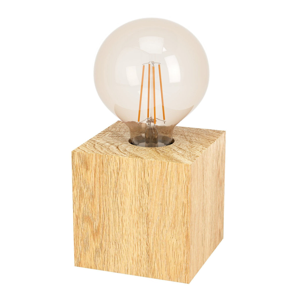 Prestwick 2 Table Lamp in a Natural Rubberwood Finish