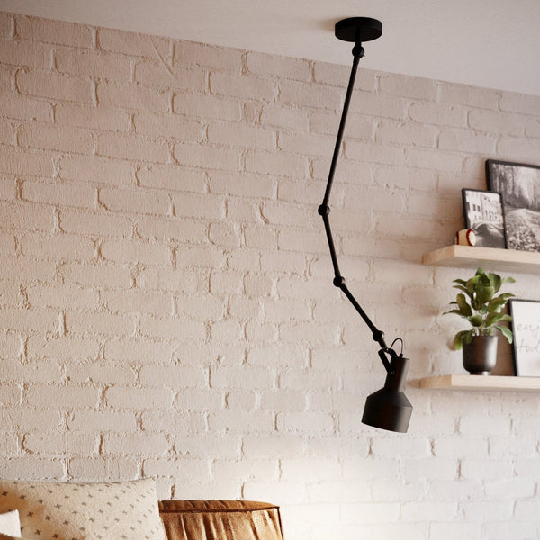 Takeley Single Arm Adjustable Ceiling or Wall Spotlight in Black