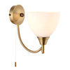 Alton Single Arm Wall Light in Antique Brass & Opal Glass