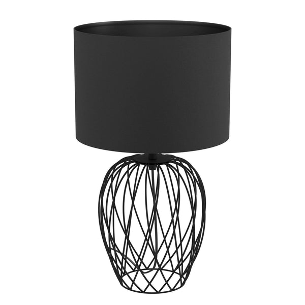 Nimlet Table Lamp in Black with Black Fabric Shade