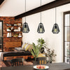 Stype Triple Drop Linear Pendant in Black with Geometric Diamond-Shaped Lampshades