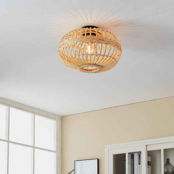 Amsfield 450mm Bamboo Wickerwork Ceiling Light