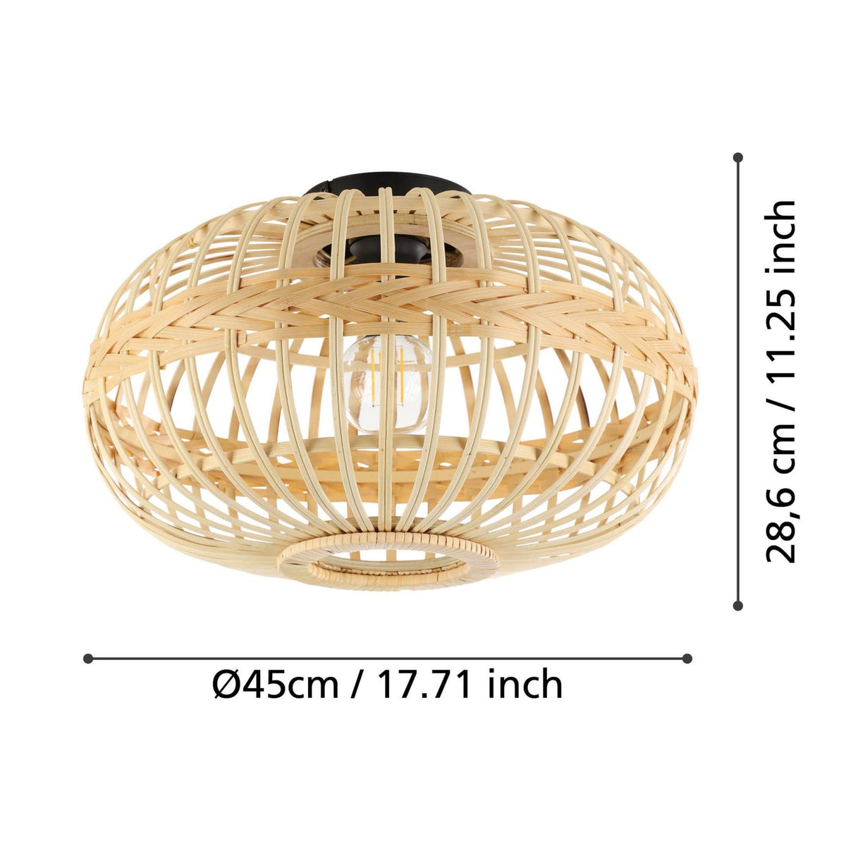 Amsfield 450mm Bamboo Wickerwork Ceiling Light