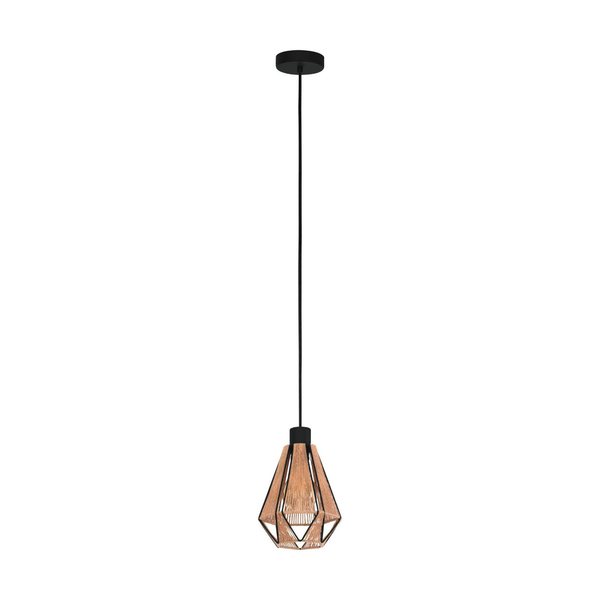 A full-length view of the pendant light, showcasing its complete design and drop.