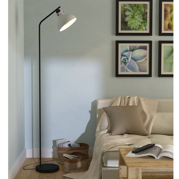 Matlock Floor Lamp in a Black and Pale Grey Finish