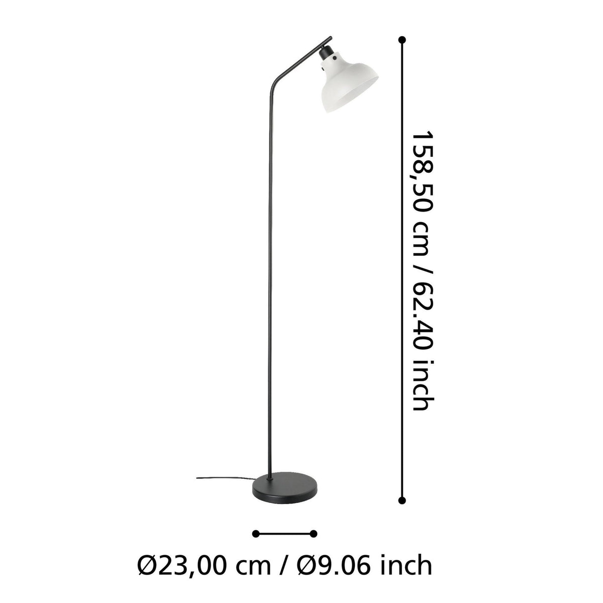 Matlock Floor Lamp in a Black and Pale Grey Finish