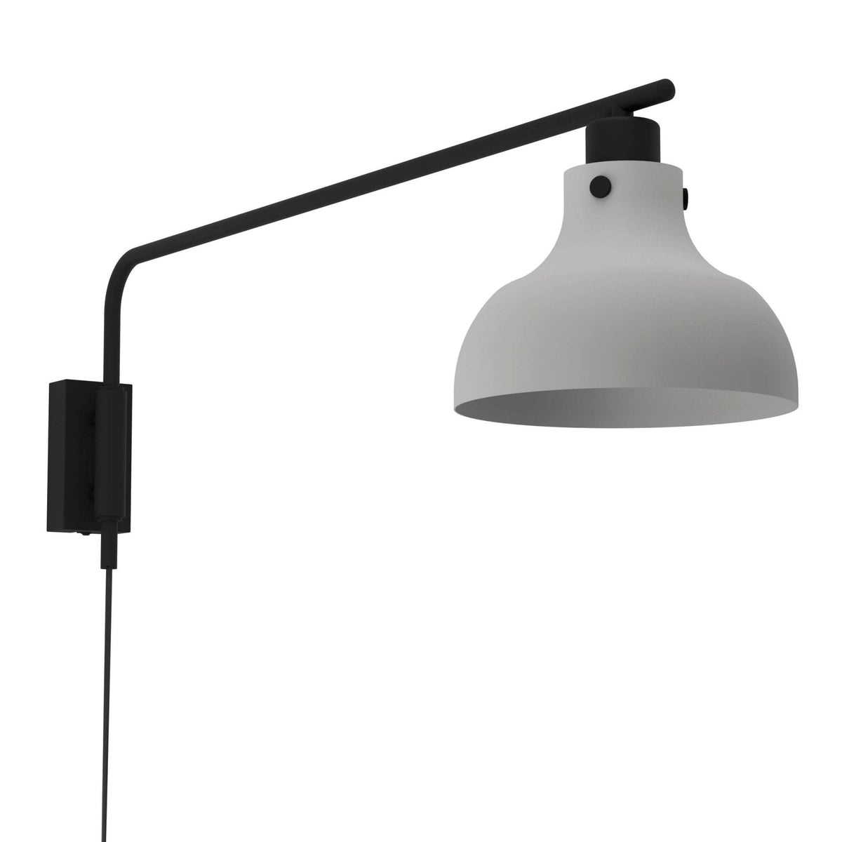 Matlock Swing Arm Wall Light in a Black and Pale Grey Finish