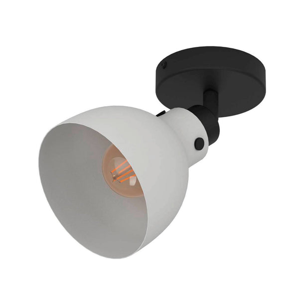 Matlock Single Spotlight in a Black and Pale Grey Finish
