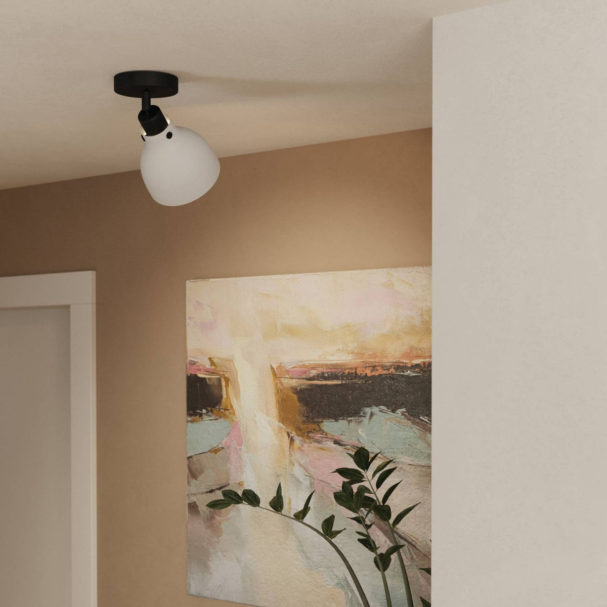 Matlock Single Spotlight in a Black and Pale Grey Finish