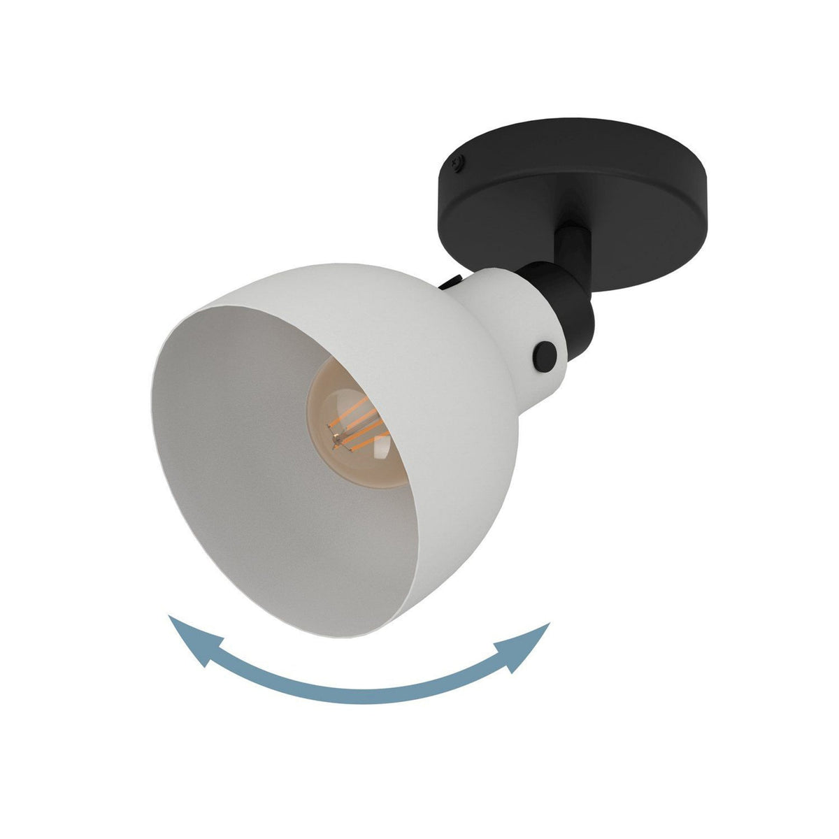 Matlock Single Spotlight in a Black and Pale Grey Finish